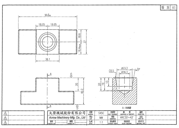 TR90角度頭定位塊基本圖